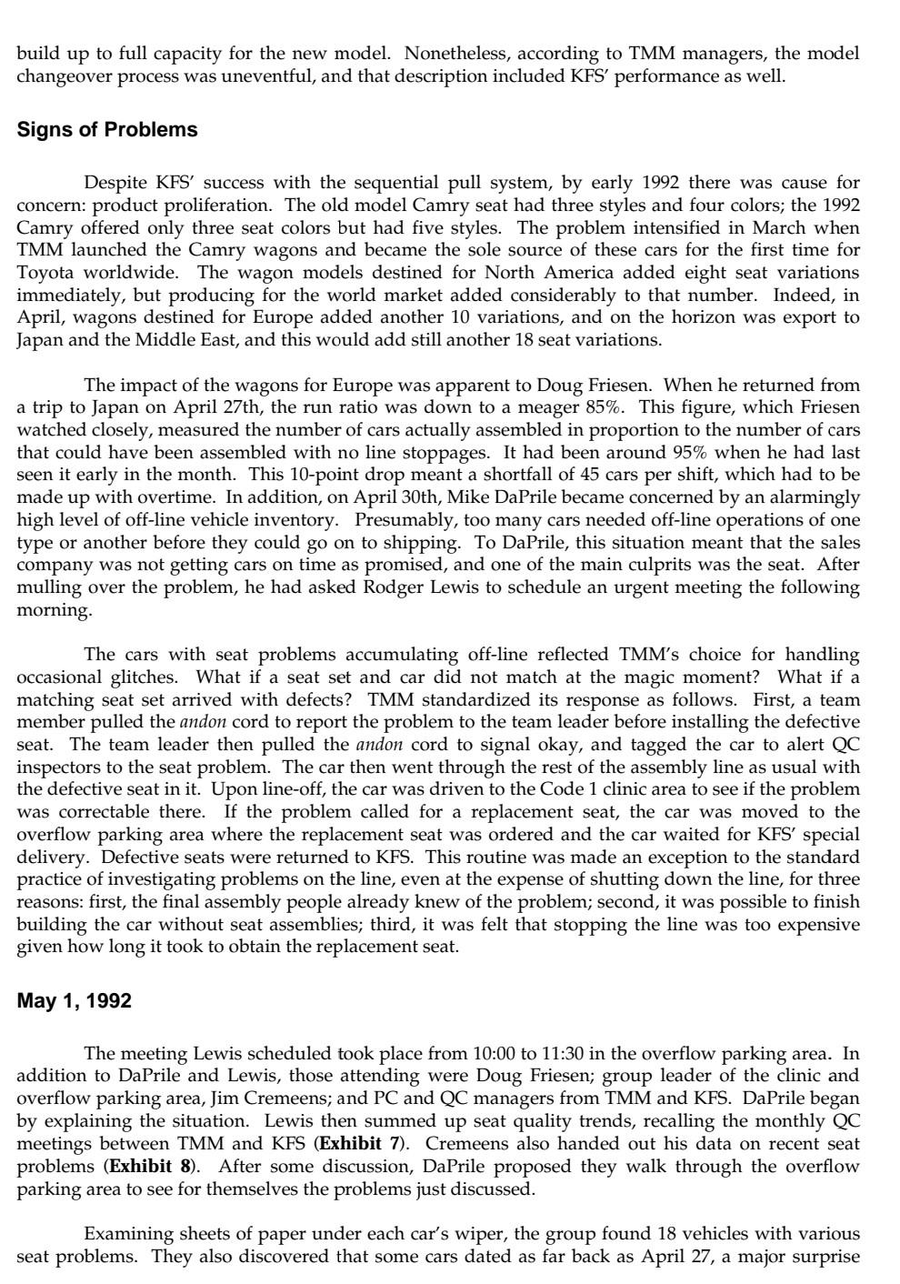 Please write about 650 Toyota Motor Manufacturing, U.S.A., Inc. On the Friday