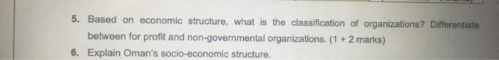 5. Based on economic structure, what is the