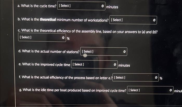 a. What is the cycle time? minutes b. What is the