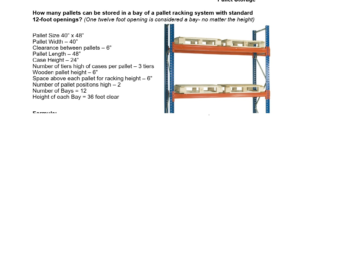 How many pallets can be stored in a bay of a