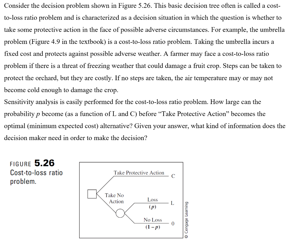 Consider the decision problem shown in Figure