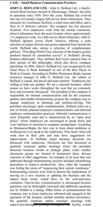 Read the case and answer the question each