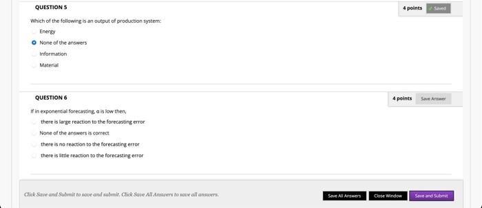 QUESTIONS 4 points Which of the following is an