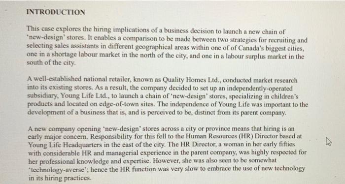 INTRODUCTION This case explores the hiring