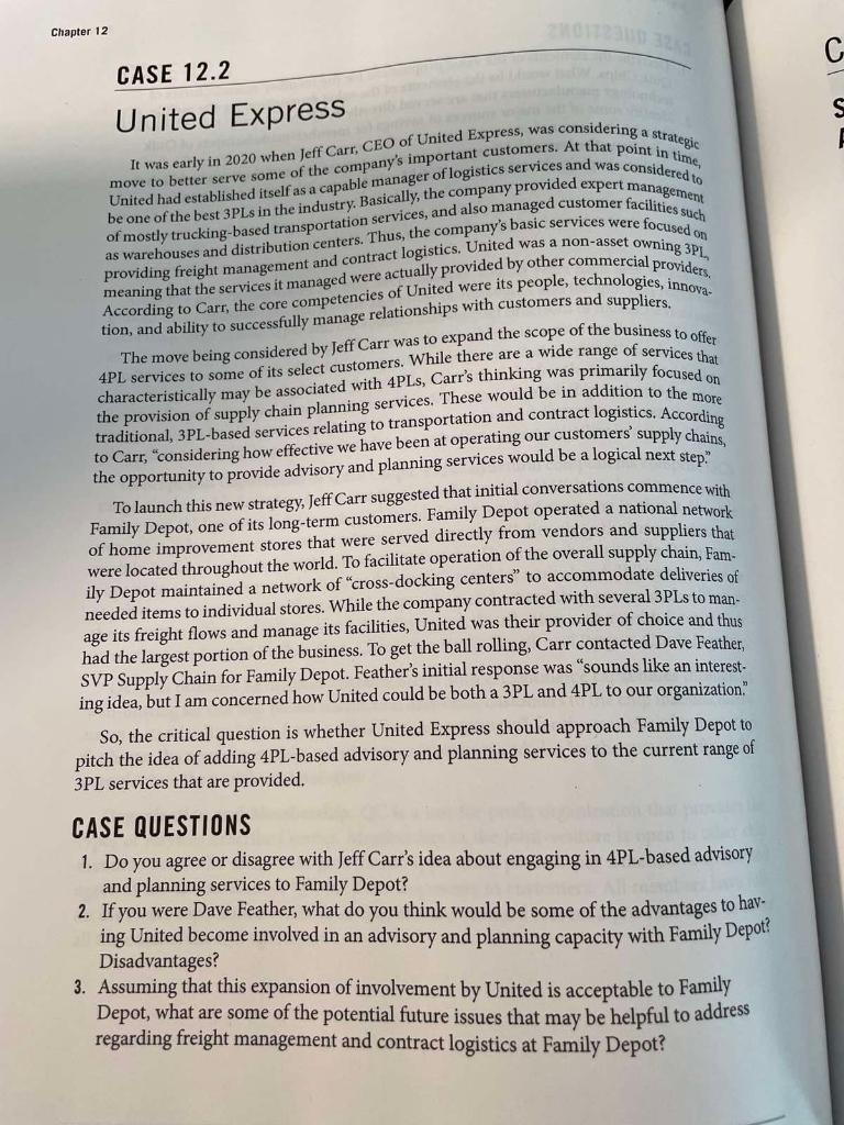 Chapter 12 C S strategic CASE 12.2 United Express