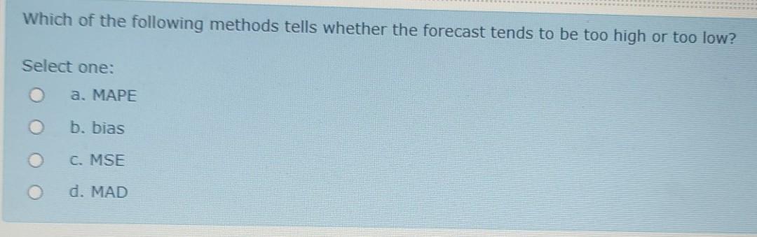 Which of the following methods tells whether the