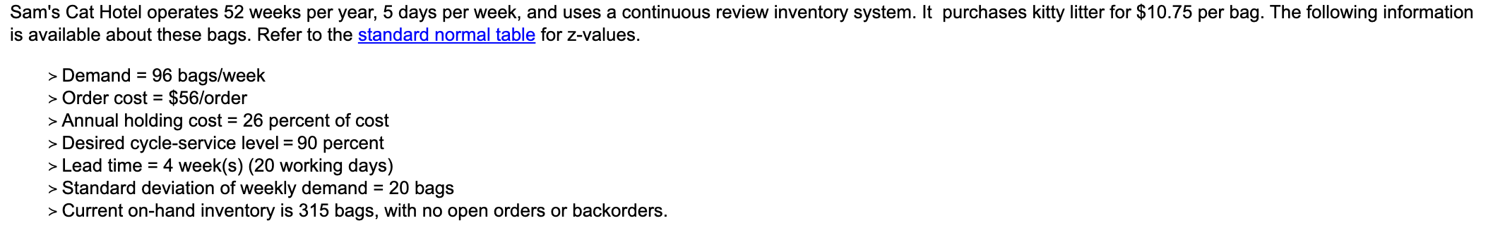 b. What should R be? c. An inventory withdraw of