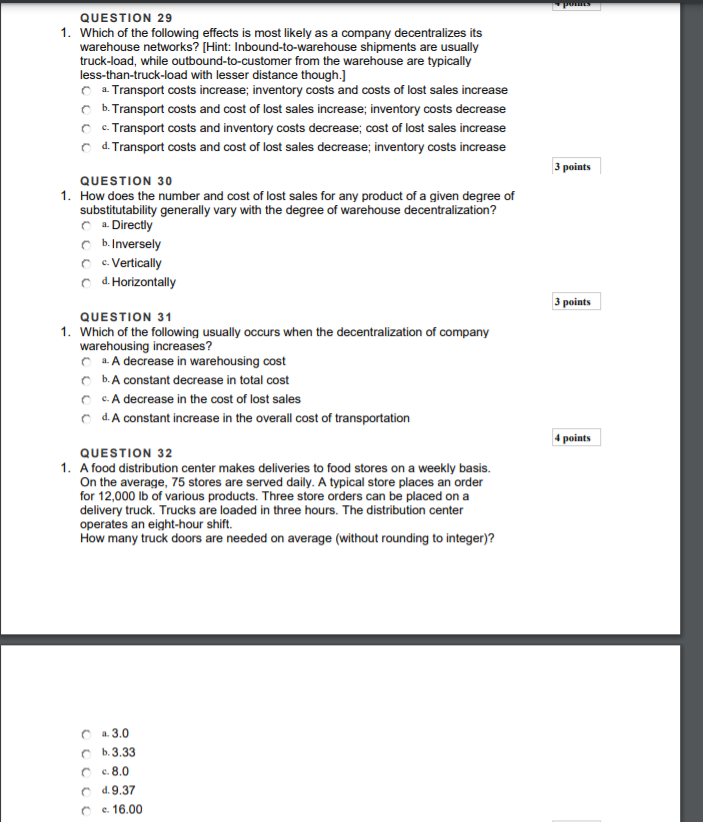 QUESTION 29 1. Which of the following effects is