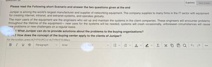 5 points Save Answer Please read the Following