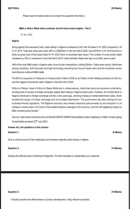 Please read the entract below and answer the