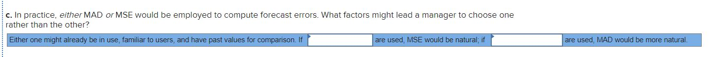Problem 3-21 (Static) Two different forecasting