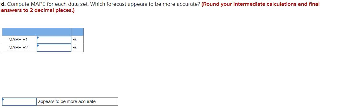 Problem 3-21 (Static) Two different forecasting