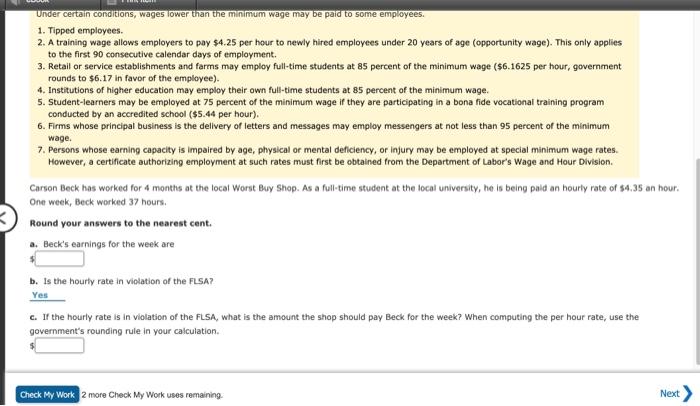 Under certain conditions, wages lower than the