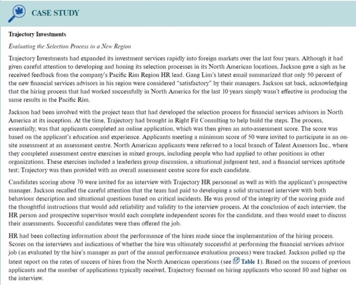 CASE STUDY Trajectory Investments Evaluating the