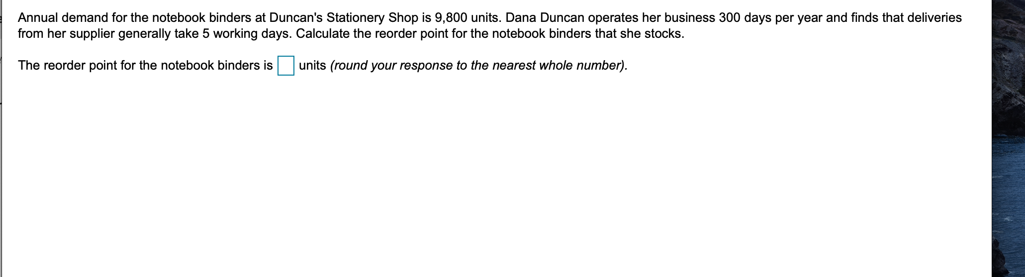 Annual demand for the notebook binders at