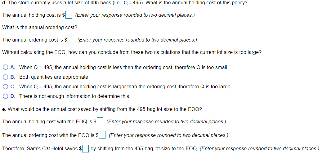 Sam's Cat Hotel operates 52 weeks per year, 7