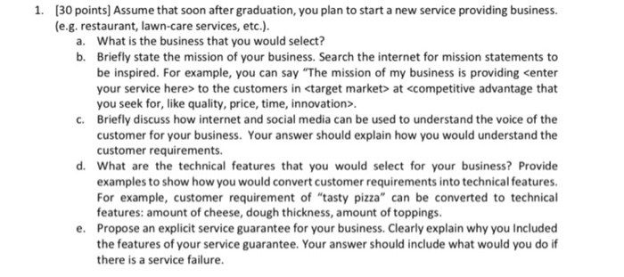 1. (30 points) Assume that soon after graduation,