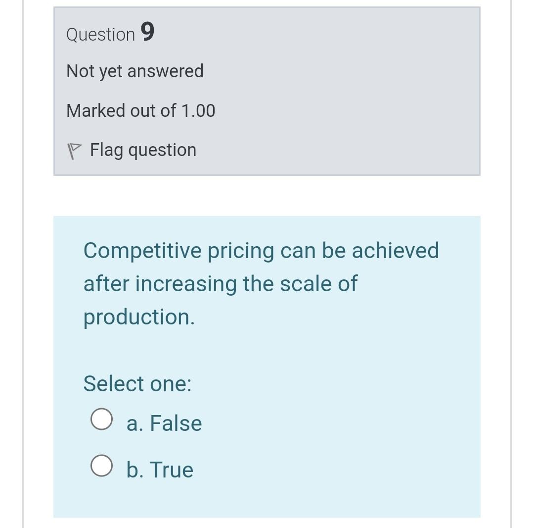 Question 9 Not yet answered Marked out of 1.00 P