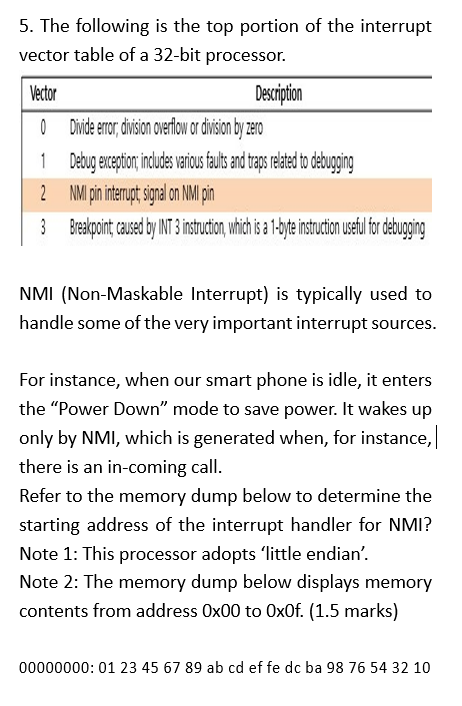 5. The following is the top portion of the