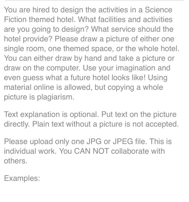 You are hired to design the activities in a