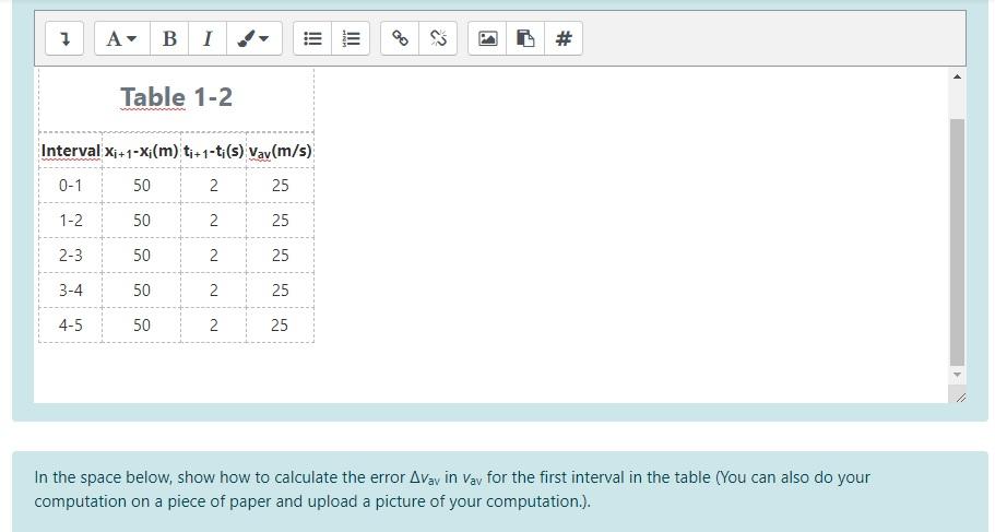 how to calculate the error v av using the first