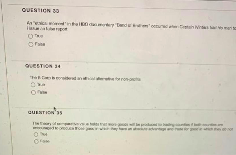 QUESTION 33 An ethical moment in the HBO