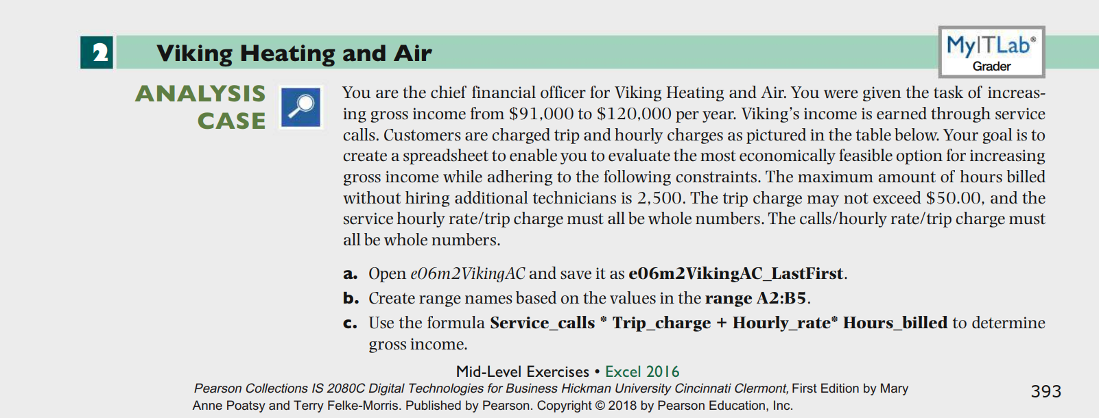 Directions for excel lab: Original numbers