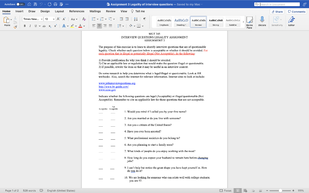 DNERVIEW QUESTIONS LEGALITY ASSIGNMENT