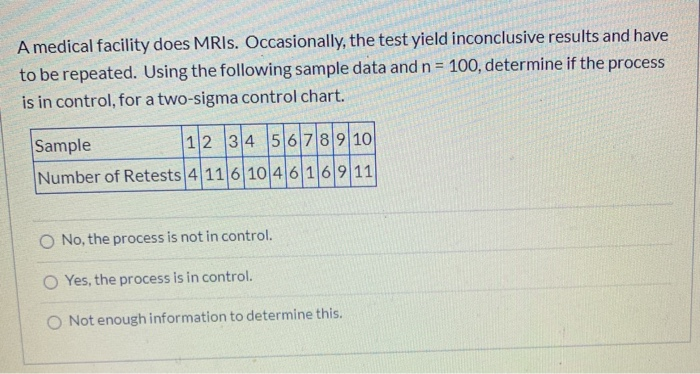 A medical facility does MRIs. Occasionally, the