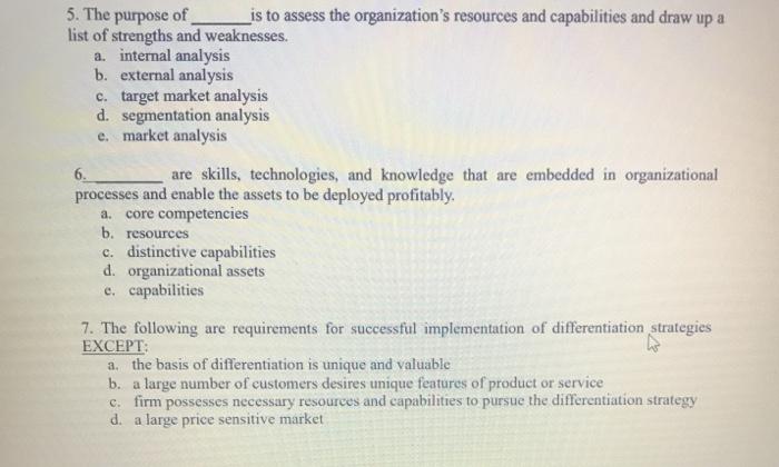 5. The purpose of _is to assess the