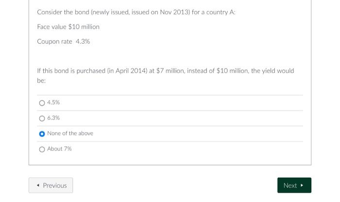 Consider the bond (newly issued, issued on Nov