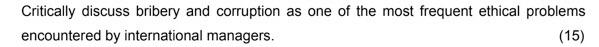 Critically discuss bribery and corruption as one