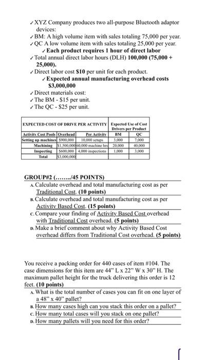 GROUP#2 (......../45 POINTS) A. Calculate