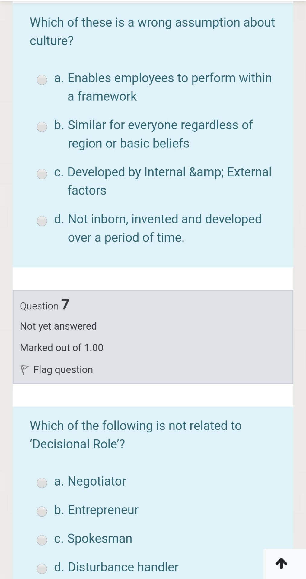 Which of these is a wrong assumption about