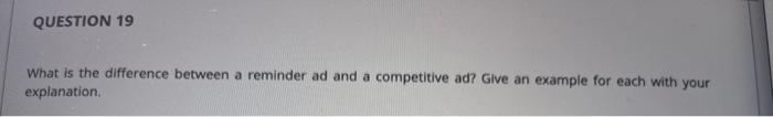 QUESTION 19 What is the difference between a