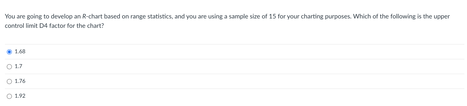You are going to develop an R-chart based on