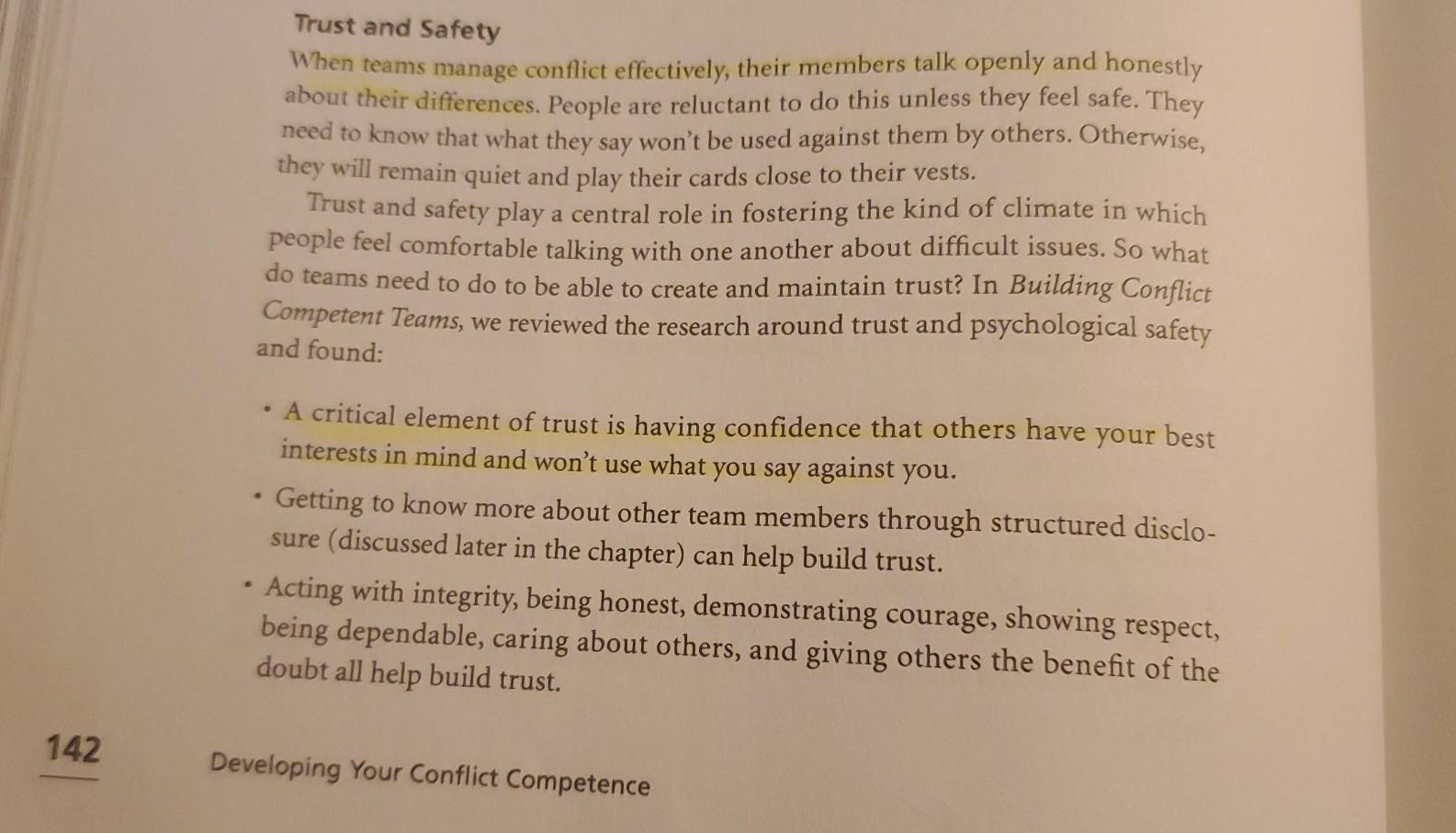 Runde and Flanagan share several types of trust