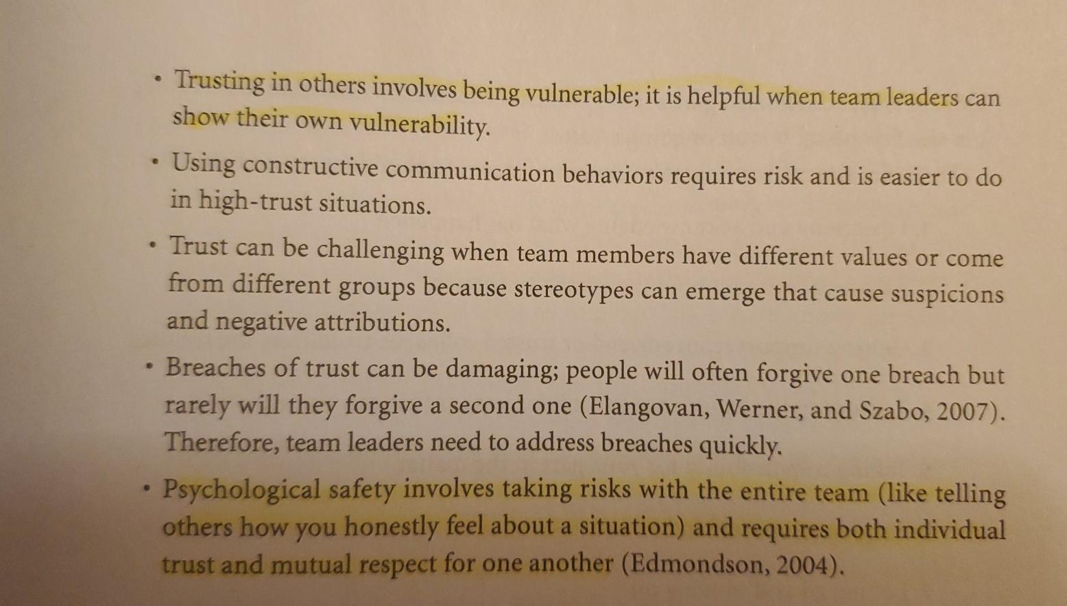 Runde and Flanagan share several types of trust