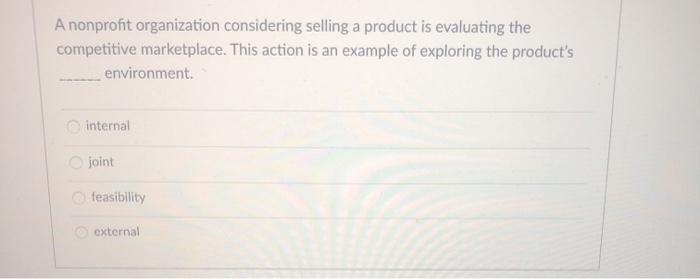 A nonprofit organization considering selling a