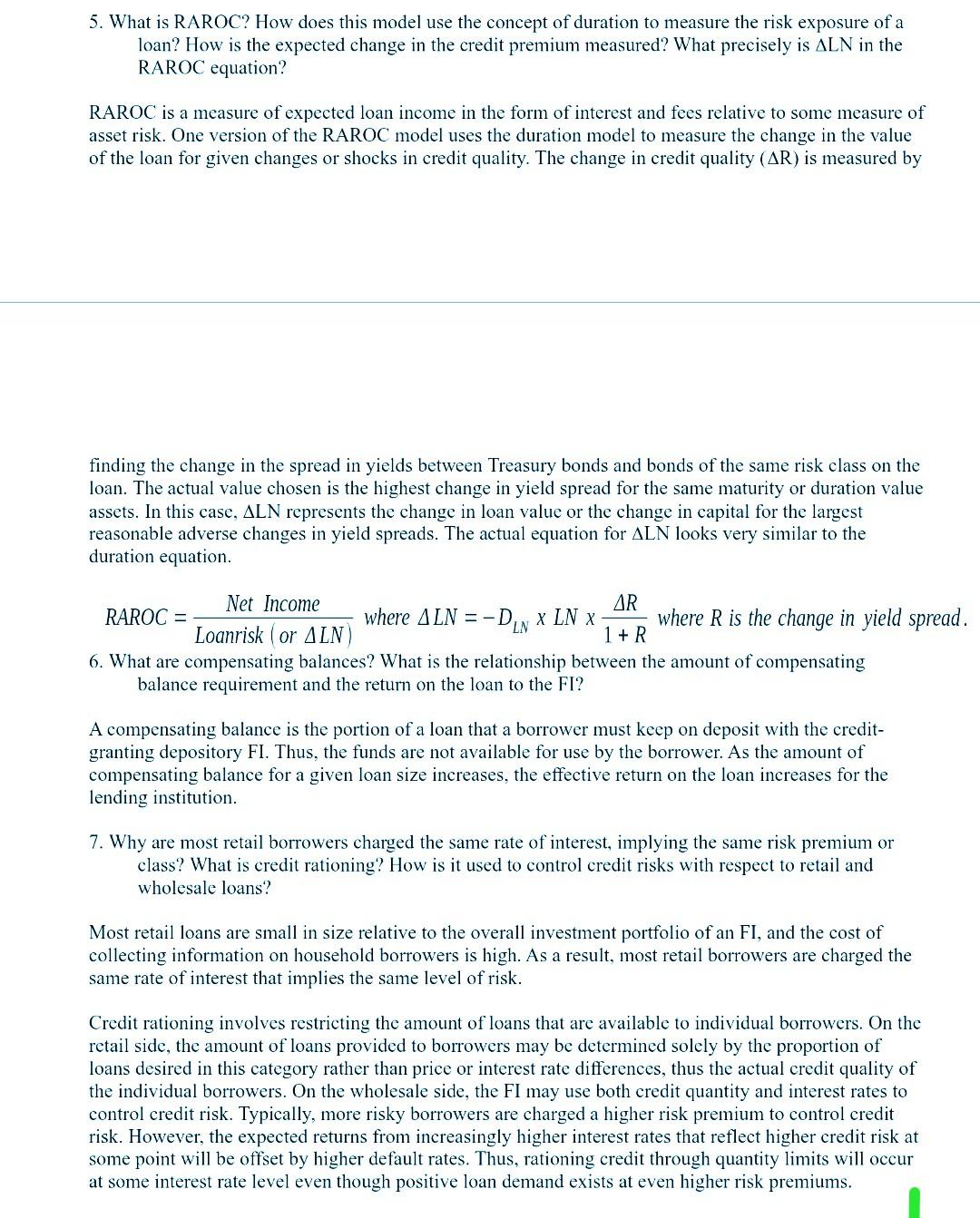 5. What is RAROC? How does this model use the