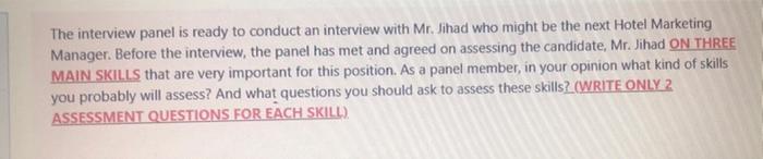 The interview panel is ready to conduct an