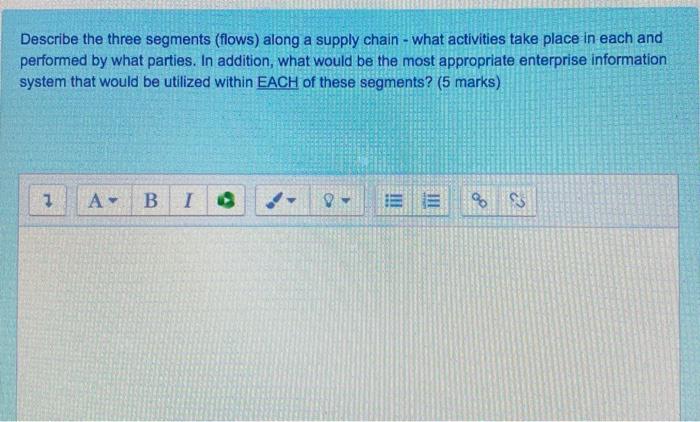Describe the three segments (flows) along a