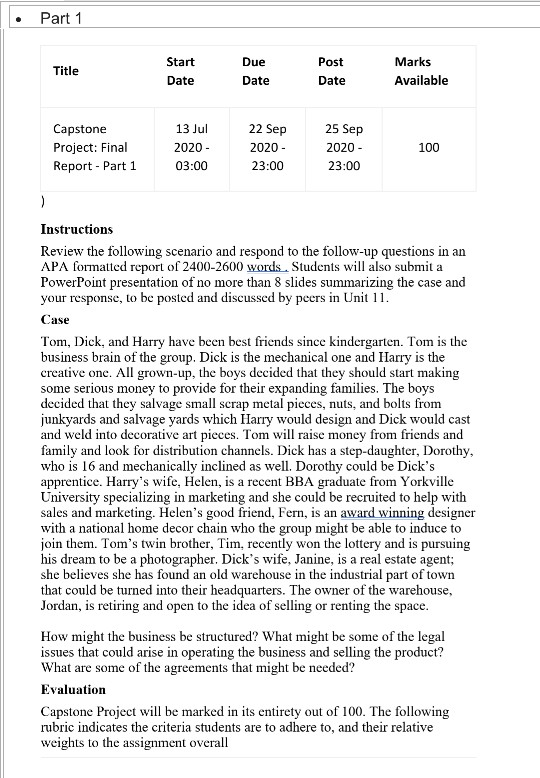 Instructions Review the following scenario and