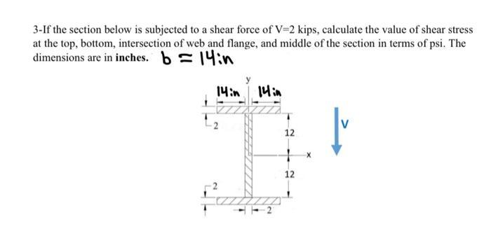 3-If the section below is subjected to a shear