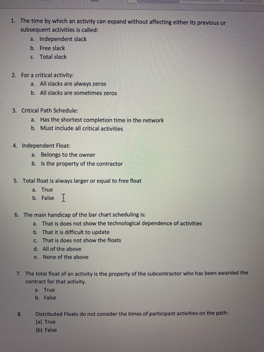 1. The time by which an activity can expand