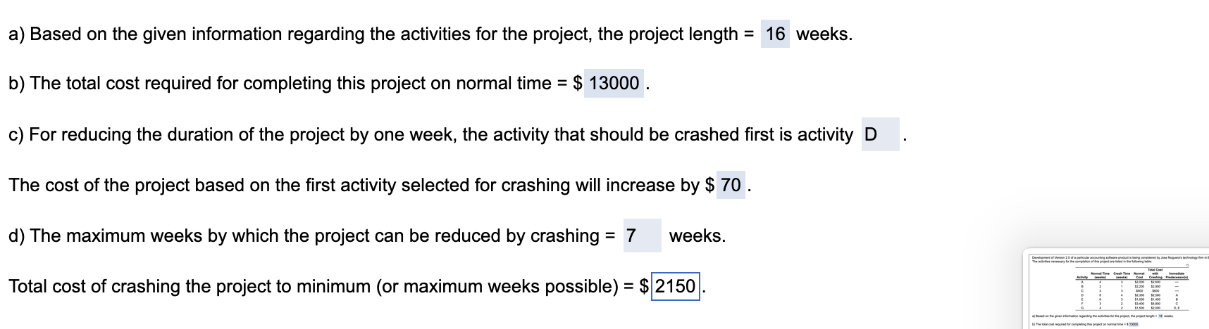 a) Based on the given information regarding the