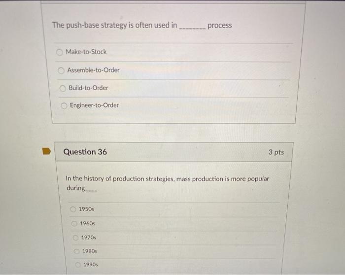 The push-base strategy is often used in process