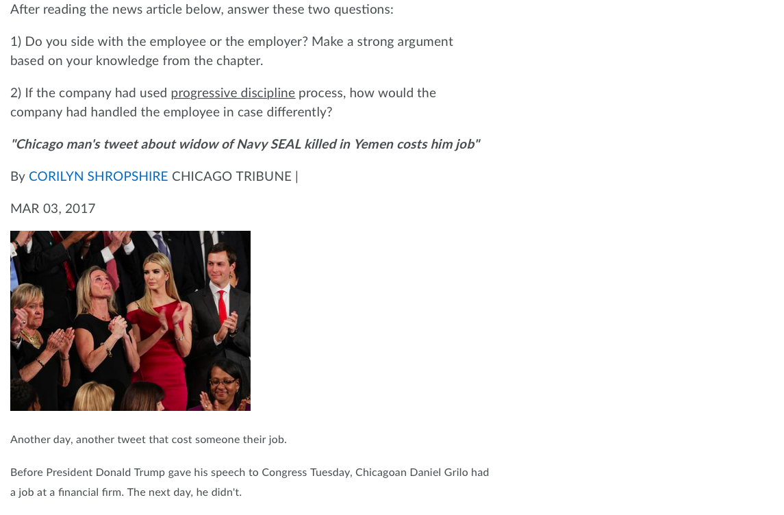 After reading the news article below, answer