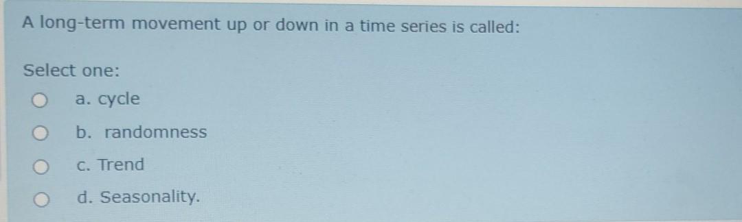 A Time series forecasting model in which the