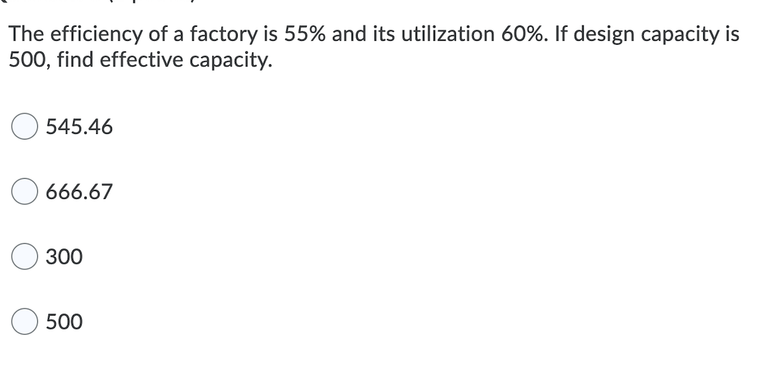The efficiency of a factory is 55% and its